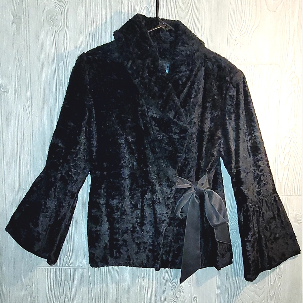Nine West Black Faux Fur Jacket- M